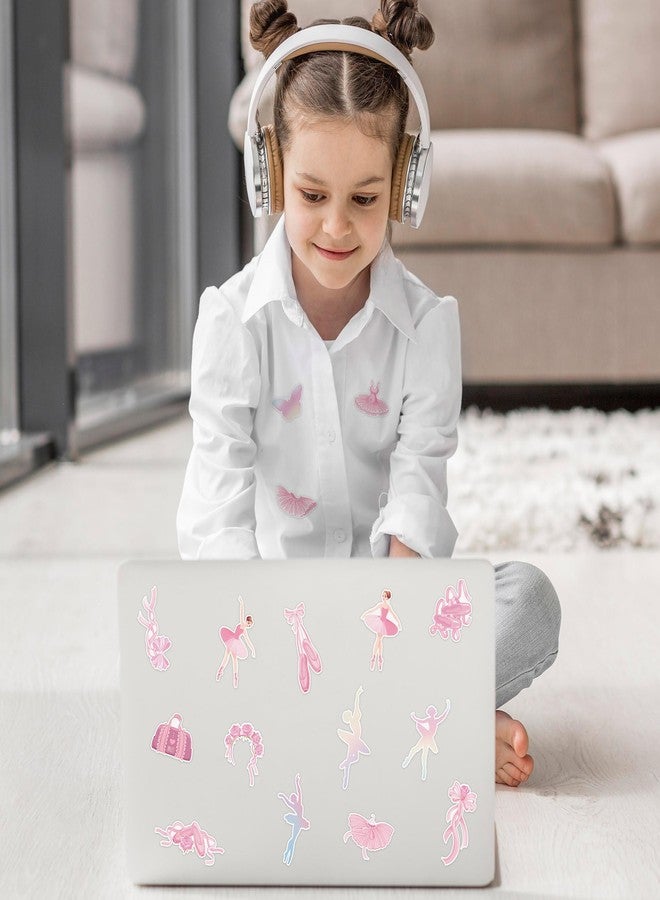BkeeCten Pink Ballet Sticker Rolls - 1000pcs Ballet Shoes Ribbon Waterproof Vinyl Reusable Laptop Stickers Coloring Book Scrapbook Water Bottle Page Activity Pad Birthday Party Favors Kids Skateboard - Image 5